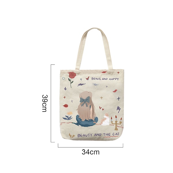 Tote Bag til Kvinder, Genanvendelige Indkøbsposer, Søde Tote Bags til Julegaver, Shopping & Strand