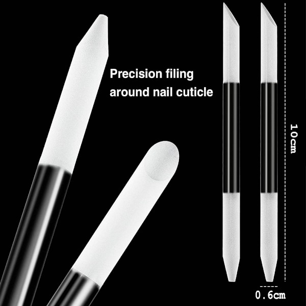Glas Neglebåndspusher, Neglefiler Manikyr Stick Neglepleje, Tjekkisk Præcisionsfiling Neglebåndsfjerner