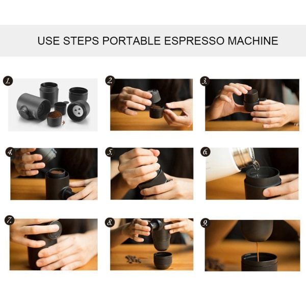 MOYEAH Mini manuell handdriven bärbar espressobryggare