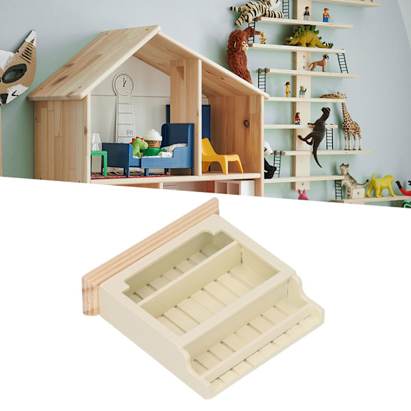 Dockhus Skåp Miniatyrmodell Fint Utförande Kompositträ Miniatyr Visningsfodral Krämfärgad