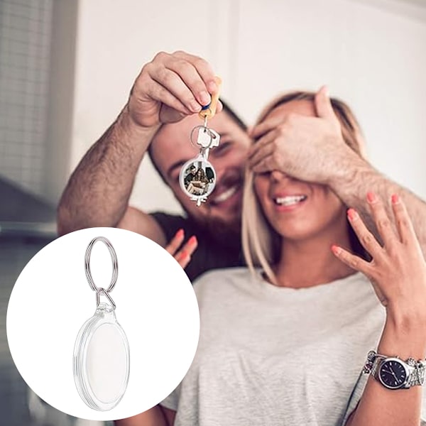 Nøglering til Billederamme 16 Styk, Akryl Foto Nøglering, Nøglering, Billederamme Vedhæng Gave, Håndværk, Gave til Mænd Kvinder Fødselsdag Jubilæum