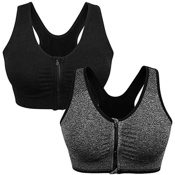 Women's Zip Front Sports Bra Wireless Post-Surgery Bra Active