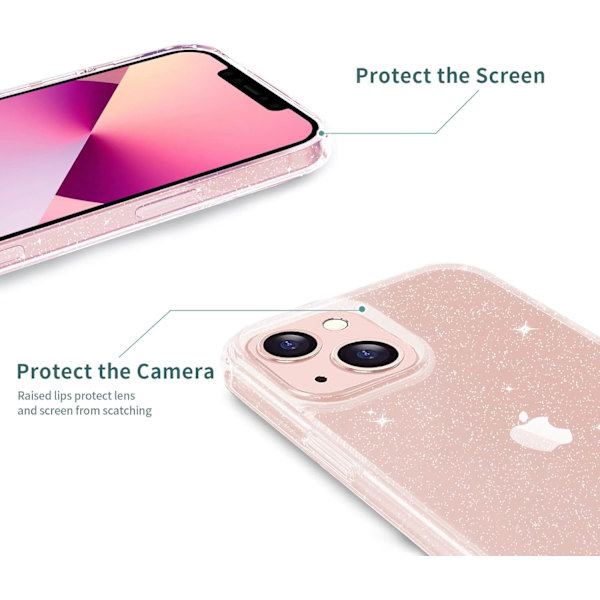 Kompatibel med iPhone 13 Case Clear Glitter Sparkle Bling