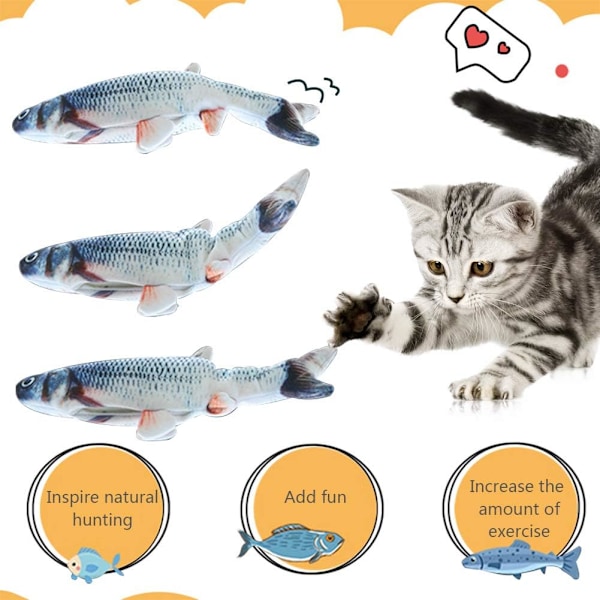 Leksaksuppsättning för fisk katt, simulerad fiskform docka interaktiva husdjur kudde tuggleksaker tugga bit sparka tillbehör realistiskt utseende katt kicker fiskleksak för katt