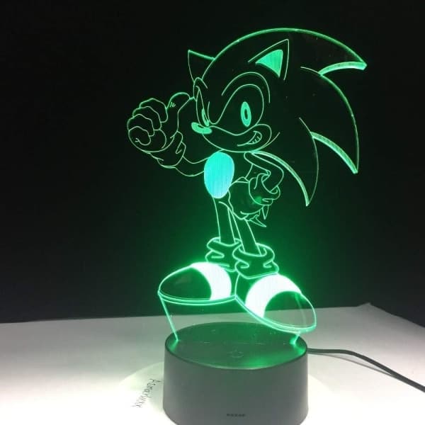 CDQ Sonic the Hedgehog Lampe - Farverig Bordlampe til Børneværelse