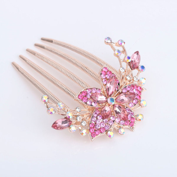 Blomster Rhinestone Hårkammar Tillbehör (Blå)