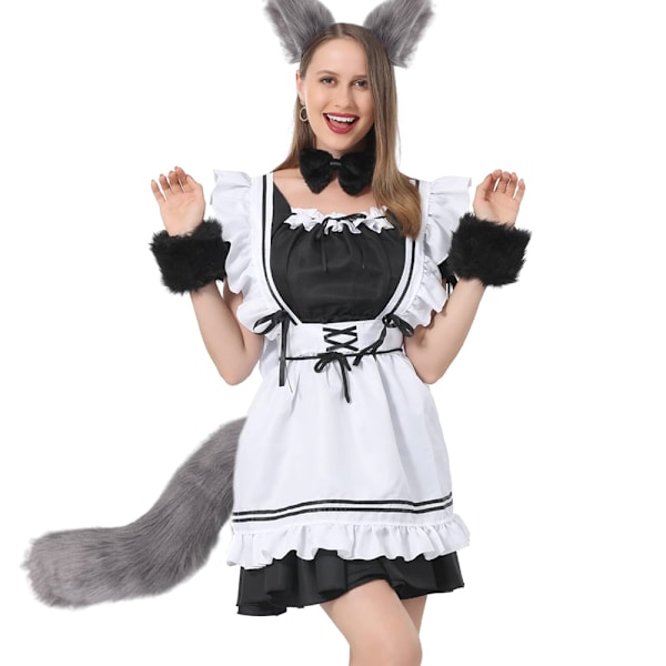 Konstgjord Päls Katt Räv Varghår Svansklipp och Öron för Halloweenfest Kostymtillbehör