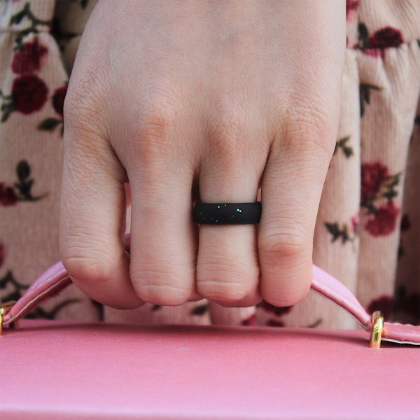 8-pack Silikon Vigselring för Kvinnor, Tunn och Flätad Gummiband, Mode, Färgglad, Bekväm Passform, Hudvänlig