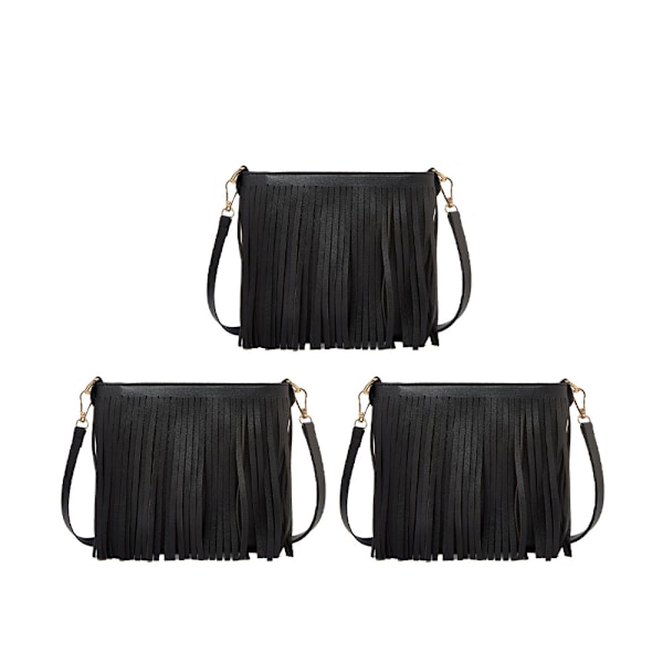 Flicka läder crossbody väska med fransar Damplånbok Daglig axelväska