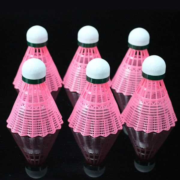 6 stk. Nylon Badmintonfjerbolde Badminton Birdies Bolde til Børn Voksne Indendørs Udendørs Sportsaktiviteter Hvid Pink Gul
