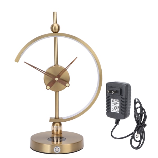 LED-klocklampa Vacker stilfull Silent Clock Bordslampa Ornament med trådlös laddningssockel 12W AC 100-240V