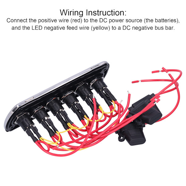 12V 20A Karbonfiberbryter IP66 Panel Trykknapp Blå Rød LED Modifisering for Yacht RV