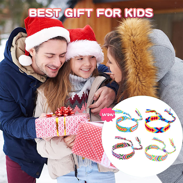 Flätade vänskapsarmband med glidande knutlås för kvinnor, flickor, män – Justerbara (4-pack)