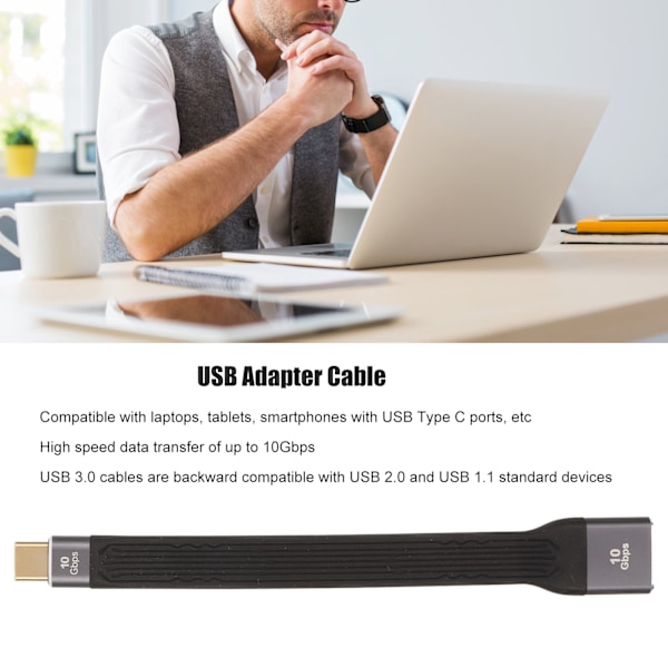 USB Hon till Typ C Hane Kabel Mjukt Kretskort 10Gbps Hög Hastighet Laddning Överföring Utbyggnad Adapter Kabel