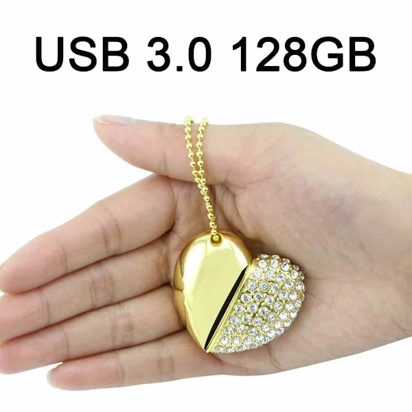 Kreativ hjerteformet USB-minnepinne 128 GB