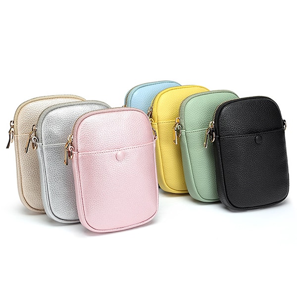 Crossbodyväska för kvinnor, axelväska i läder, mobiltelefonväska, liten crossbody, justerbar axelrem, mobilväska, plånbok, handväska för kvinnor