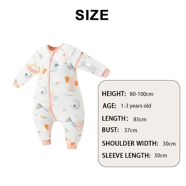 Baby sparkfri täcke sovsäck, förtjockad sovsäck för höst och vinter.