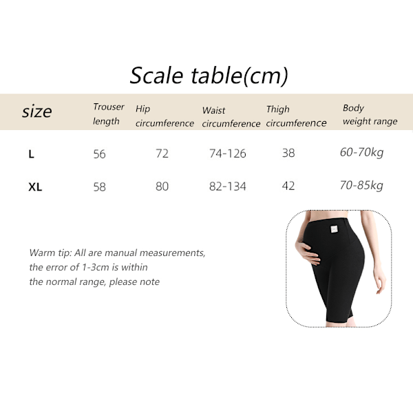 Myke, fem-punkts gravide leggings med høy midje og underliv, ridebukser for kvinner