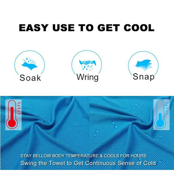 Cooling Towel, Svalkande handduk, 3 färger Blå