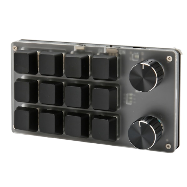 Mini Tangentbord med Knappdesign, Röd Switch, Dubbla Lägen, Plug and Play, Mekaniskt Programmerbart Tangentbord för Spel, Kontor, Media, 12 Tangenter med 2 Knoppar