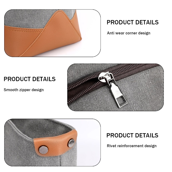 Canvas Håndtaske Canvas Læder Tote Bag Multi-Rum Tote Pung Tasker
