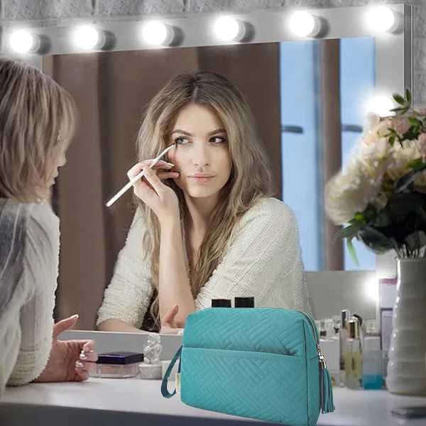 Rummelig Makeuptaske, Rejsetaske med lynlås, Vandafvisende Vasketaske, Makeuptilbehørsorganisator