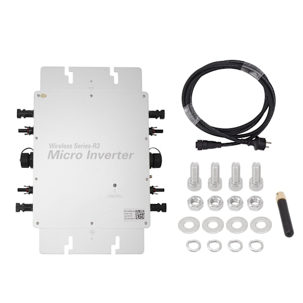 WVC 1400W Verkkoon kytkettävä mikroinvertteri, Alumiiniseos, Vedenkestävä piirisuojaus, DC-AC aurinkosähköinvertteri, EU-pistoke, 100‑240V