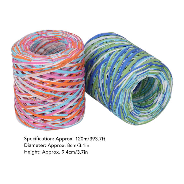 4 st Raffiapappersband 120m Längd Färgglada Miljövänliga Återvinningsbara Förpackningspappersremsor DIY Hantverk Raffia Garn