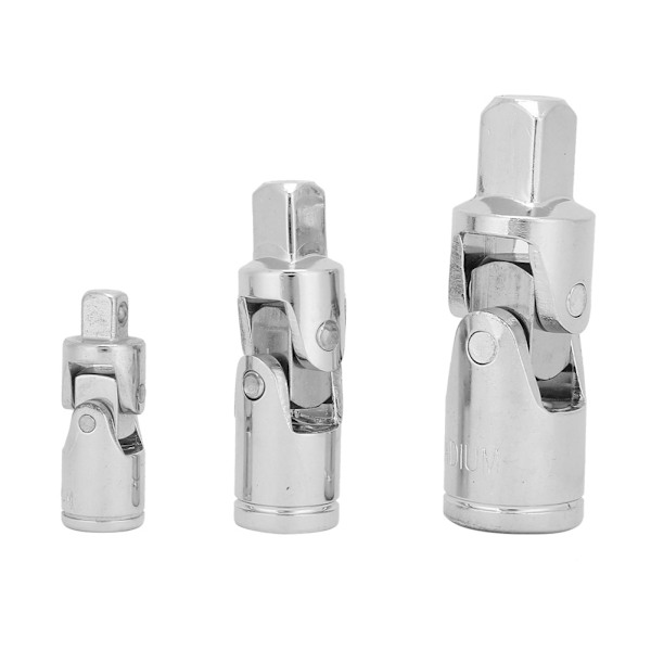 3-pack CRV 1/4\" 3/8\" 1/2\" 360° Universalledningssats Ratschnyckel Vinkel Förlängningsstång Socket Adapter