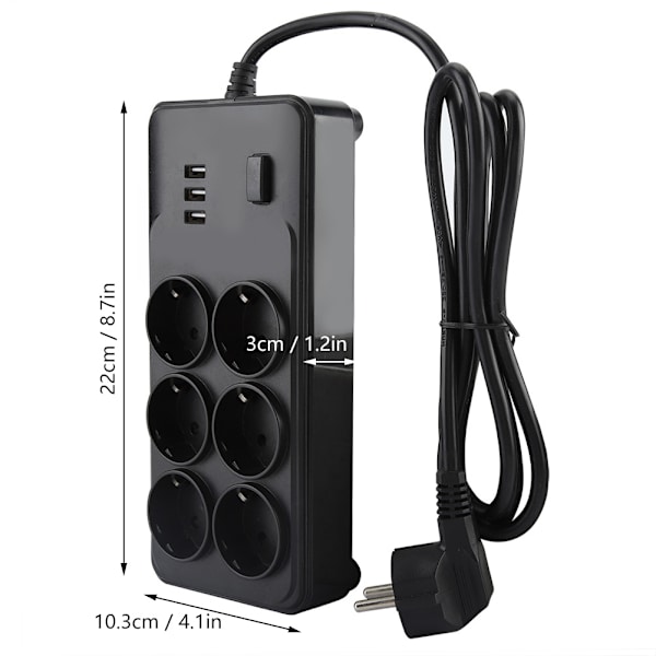 Multifunktionell Intelligent Hushålls EU-kontakt USB-uttagsswitch 110-250V
