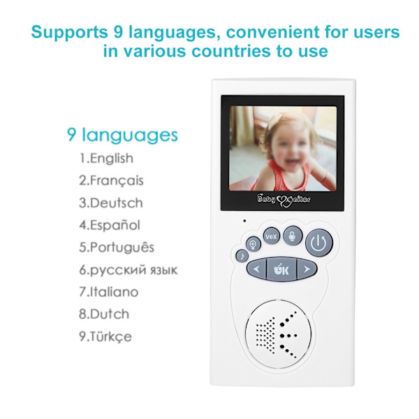 2,4 tum Trådlös Digital Video Babymonitor Babysitter Intercom Kamera UK 100-240V