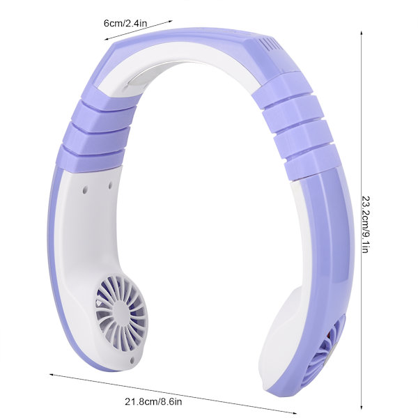 Bärbar Fläkt Handsfree Halshängande USB Laddning Mini Sportfläkt 3 Växlar USB Luftkylare