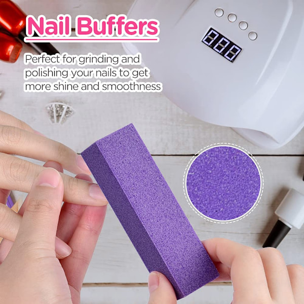 Nagelfilar och Buffert, Manikyrverktygssats Rektangulära Art Care Buffertblockverktyg 100/180 Korn 12 st