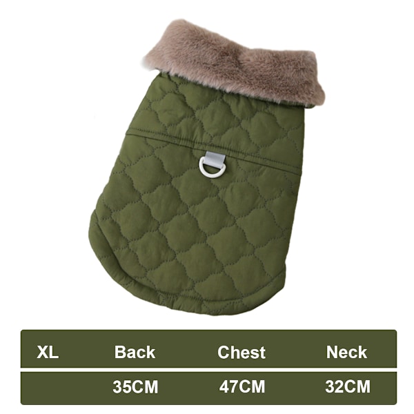 Fleece-vuorattu lämmin koiran takki pennulle talven kylmään säähän, pehmeä tuulenpitävä pieni koiran takki (vihreä)