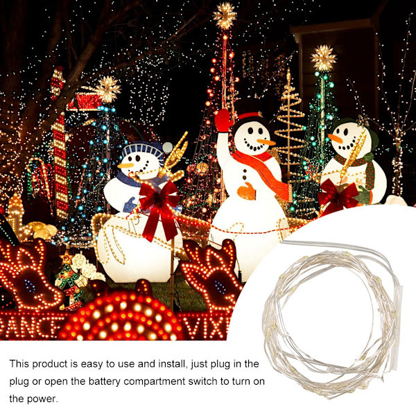 Kaunis USB-kuparilanka LED-valoketju Matala Jännite Valo Koriste Ornamentti Vihreä 3 metriä