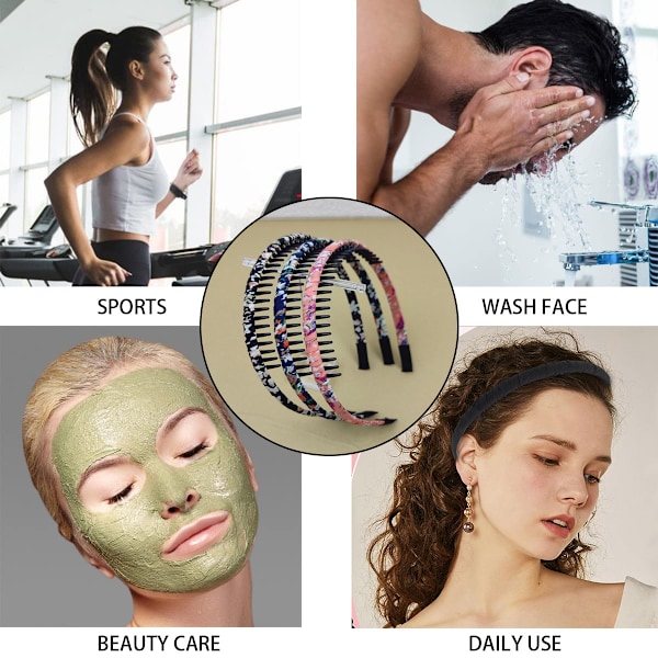 4-pack Multifärgade Skyddande Harts Tandkammar Hårband Hårband Hårtillbehör av Beauty hair (Blandade färger)