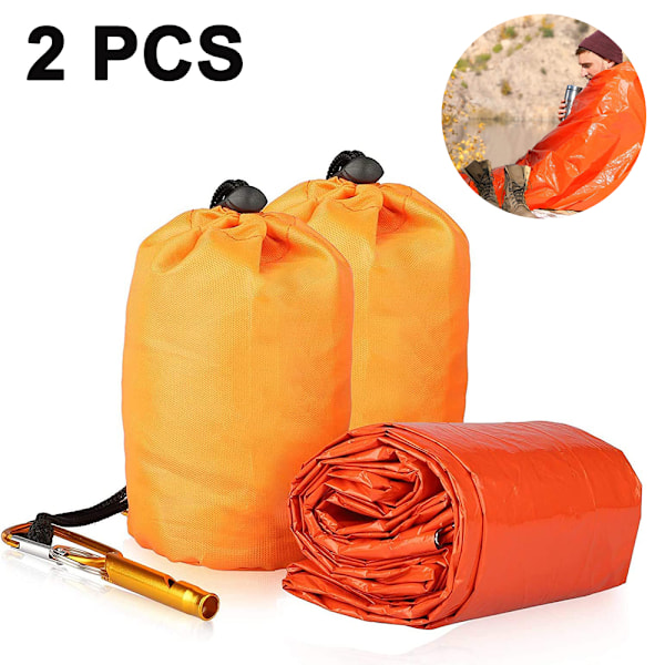 Nödsömnpåse med Paracord, Ultralätt Vattentät Termisk Överlevnadsfilt för Camping, Vandring, Ryggsäcksturer