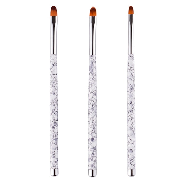 3-pack målade stretch-krokar för nagelkonst, multifunktionella nagelpennor, gellackspensel