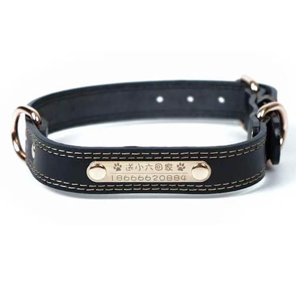 Nitar hundhalsband läder husdjurshalsband hund liten medium till stor hund klädd brun svart