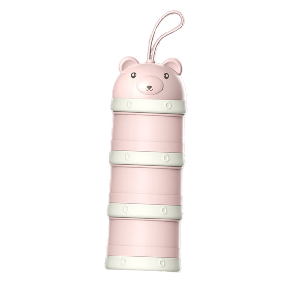 Melkepulverdispenser for baby, stabelbar beholder for blanding av melkepulver, Mixie-flaske for reiser