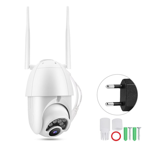 1080P HD 10 Ljus Smart Full Färg WiFi PTZ Kamera Nattseende Utomhuskamera (EU-kontakt)