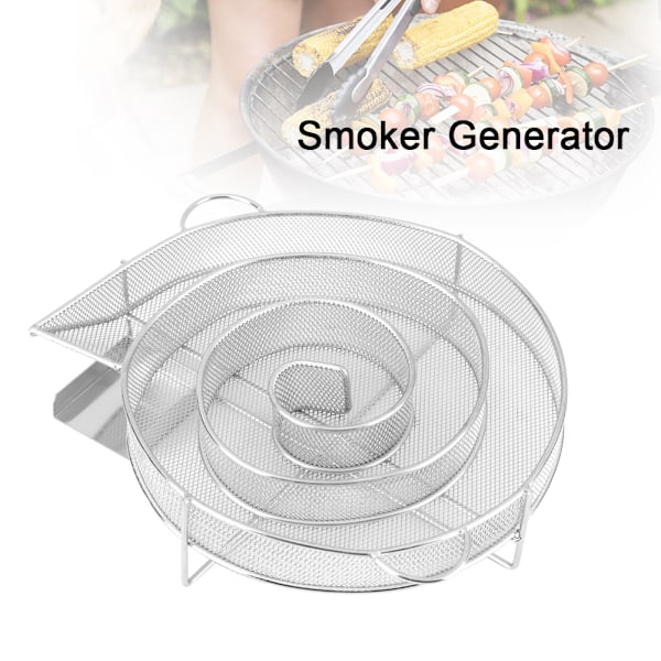 Rökgenerator för grillning i rostfritt stål, rund form, grillverktyg, grilltillbehör