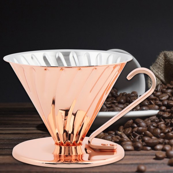 Återanvändbar kopparmetall droppkaffefilter kaffefilterkopp