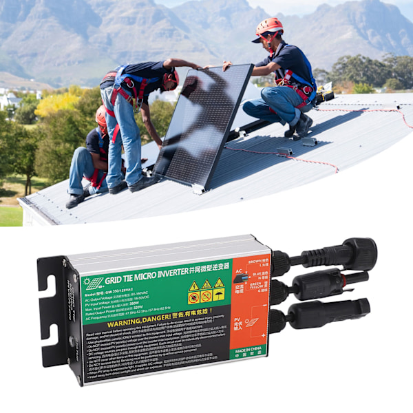GMI Fotovoltaisk Mikro Nettbundet Inverter 120W Ren Sinus Inverter med Spenning Strøm Temperatur Øybeskyttelse AC220V