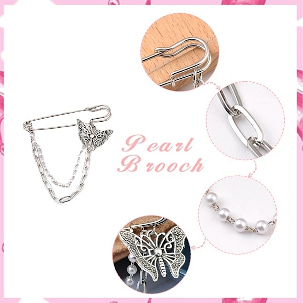 Hängande lång kedjebrosch pin för män kvinnor mode retro bar pins säkerhetsnål punk cool kedjor tröja sjal krage kappa broscher pin för flickor