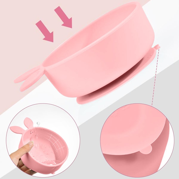 Baby silikon sugkoppstallerk | innehåller inte bisfenol A, halkfri design