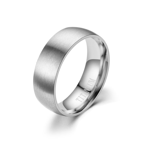 8 mm Titanring i rustfritt stål, matt finish, hererring, vielsesring, komfortabel passform, størrelse 8-11