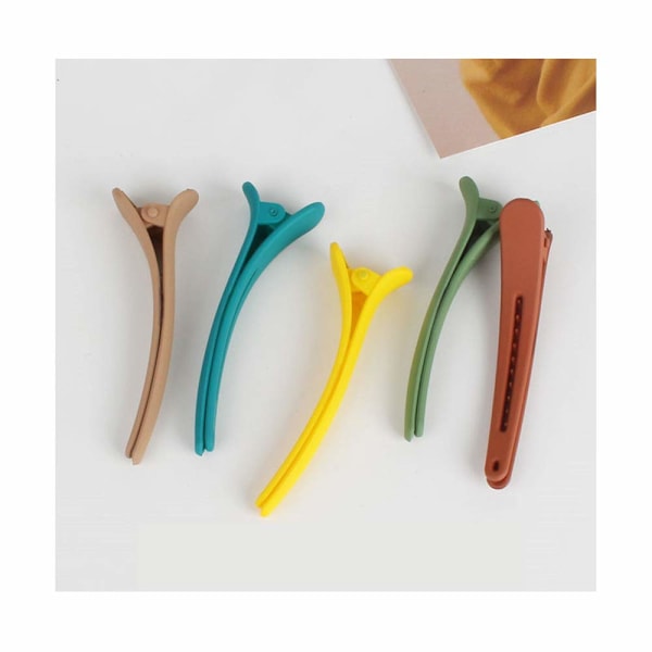 10 st hårklämmor för styling, färgglada plastnäbb alligator hårspännen stift med anknäbb, halkfri design med hårkam, håraccessoarer