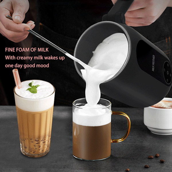 Elektrisk melkeskummer Automatisk varm og kald skummaker og melkevarmer for Latte Cappuccino Macchiato EU-plugg 220V
