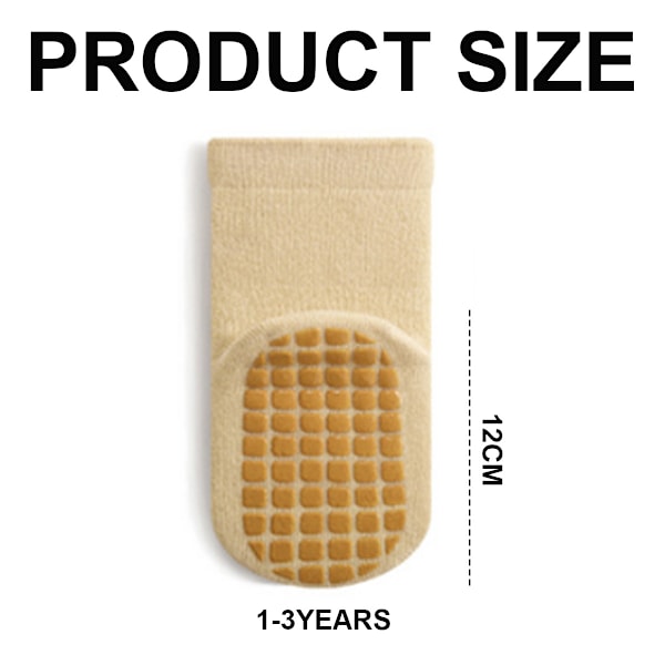 6 Par Baby Grip Ankelstrumpor - Bebis Halksäkra Strumpor Vinter Barn Tjocka Varma Crew Strumpor med Grepp Baby Pojkar Flickor Strumpor Toddler Tjocka Varma Sömlösa
